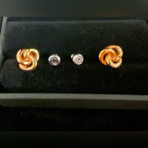 Fossil rose gold tone Knot Studs